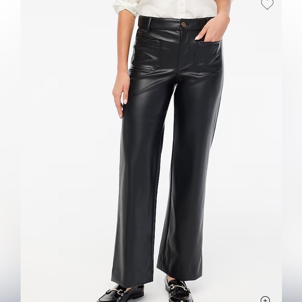 J crew Lizzie high-rise patch-pocket faux-leather pant